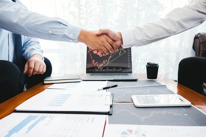 Business Team Investment Entrepreneur Trading discussing and analysis graph stock market trading,stock chart concept