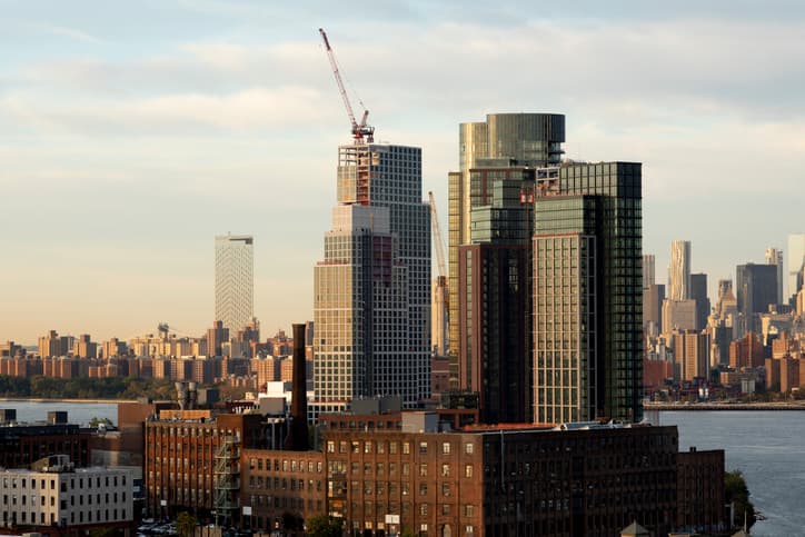 New towers being constructed in Greenpoint, Brooklyn.