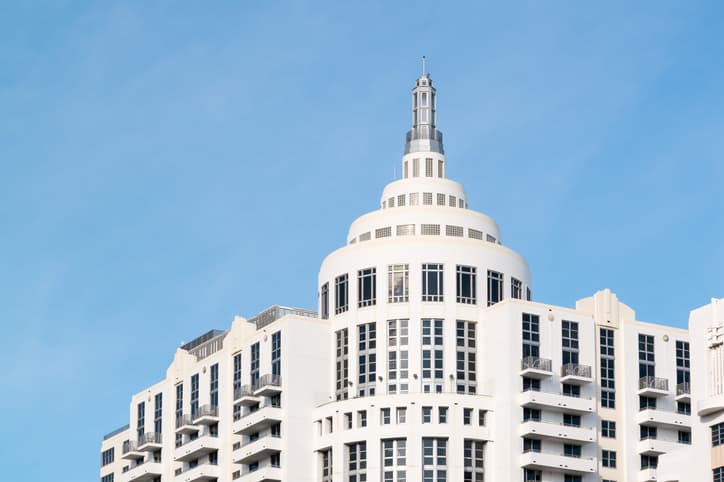 Top-floor room and spire at the Loews Hotel in Miami Beach