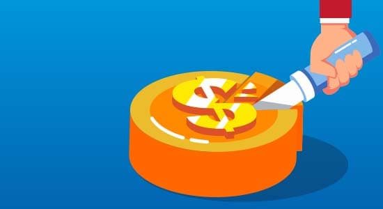 Cutting a slice of money pie