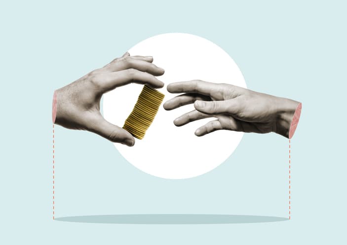 hands holding money