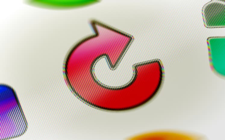 A refresh icon displayed on a computer screen.
