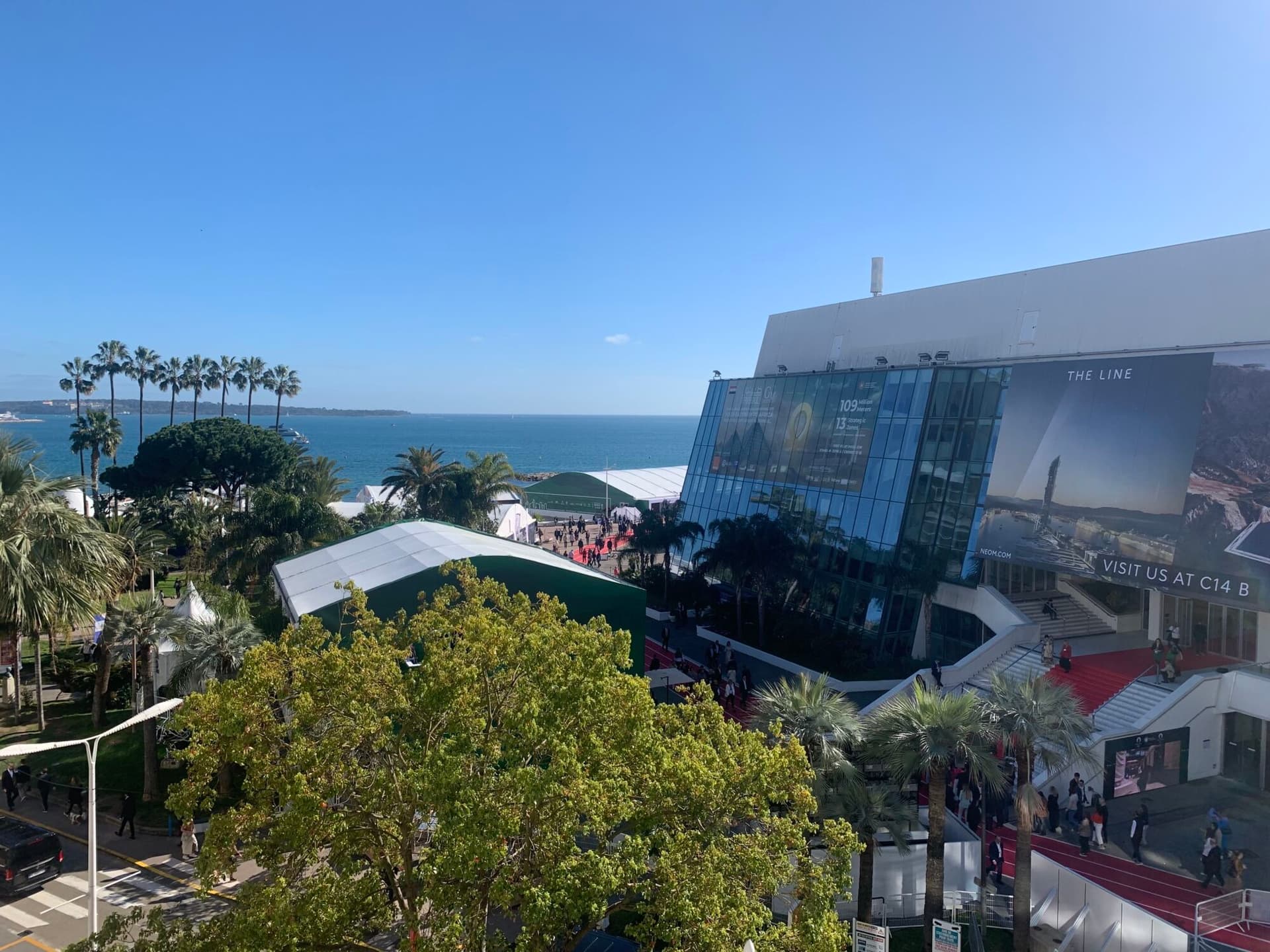 A view of the Palais and Croisette, Cannes, MIPIM 2024