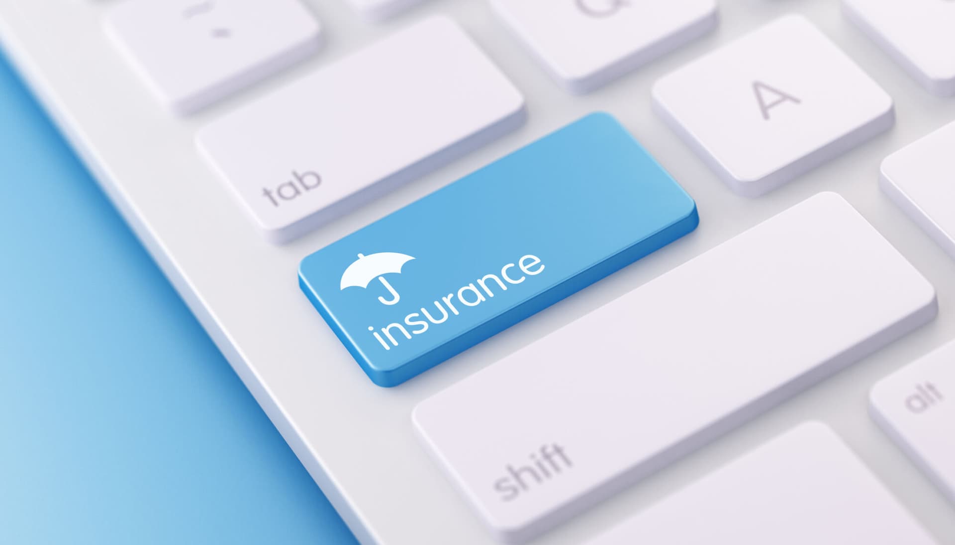 insurance key on keyboard