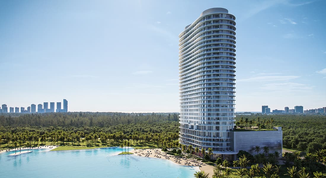A rendering of ONE Park Tower by Turnberry in Miami, Florida.