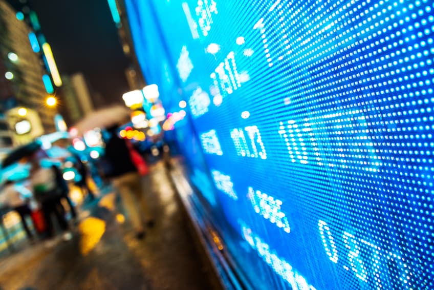 Display stock market data at outdoor.