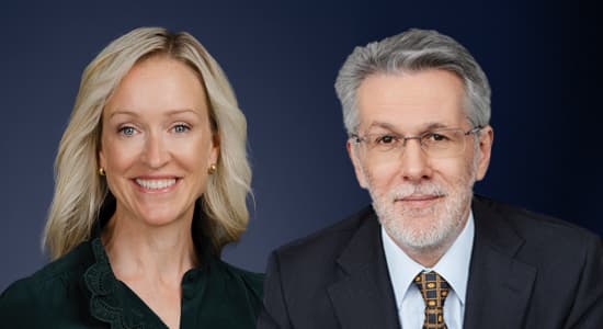 A combined portrait of Nuveen Green Capital's Jessica Bailey and CDPQ's Marc Cormier.