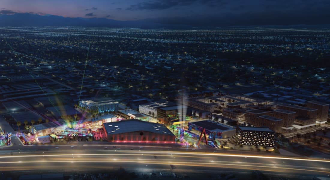 A rendering of the AREA15 entertainment district in Las Vegas, Nevada