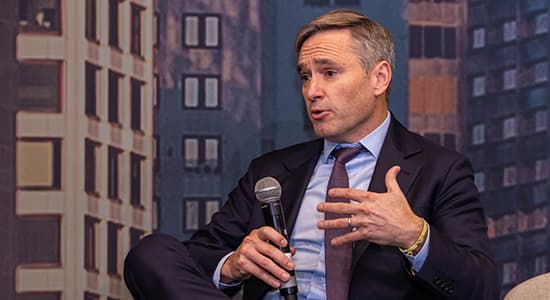 Tim Johnson, global head of Blackstone Real Estate Debt Strategies, speaking at PERE America in 2024.