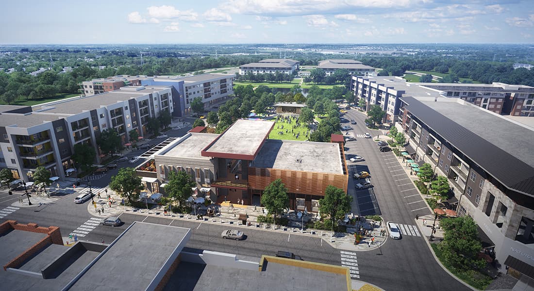 A rendering of the EastVillage development in Austin, Texas