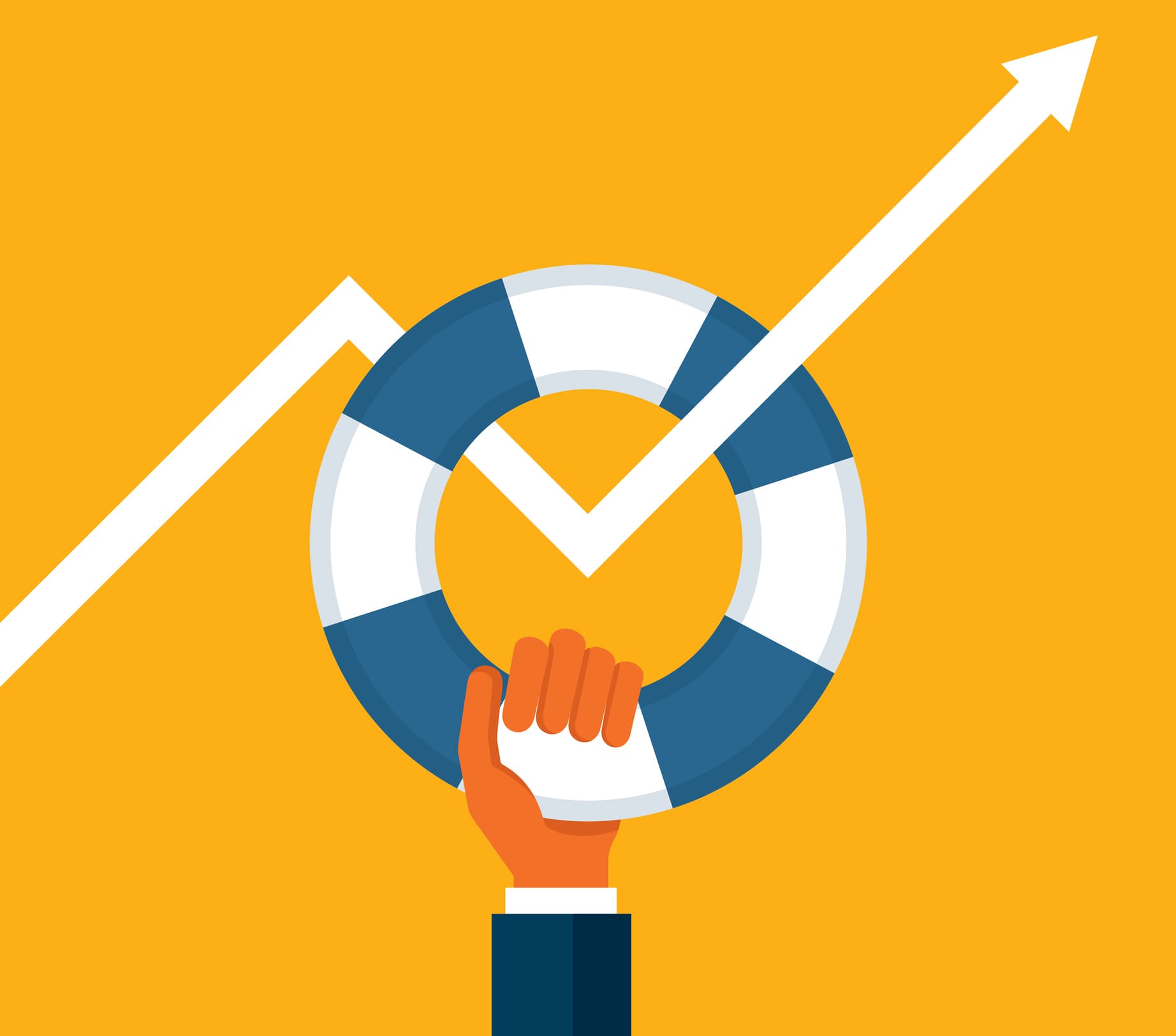 Economic bounce back, life preserver, life saver