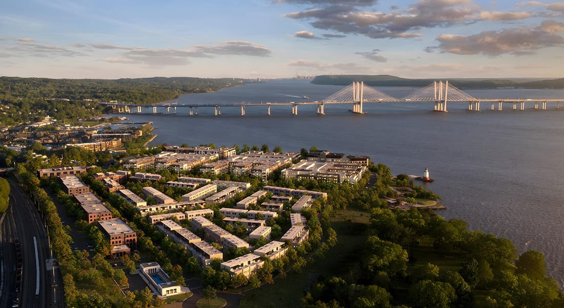 An aerial view of Edge-on-Hudson in Sleepy Hollow, New York.