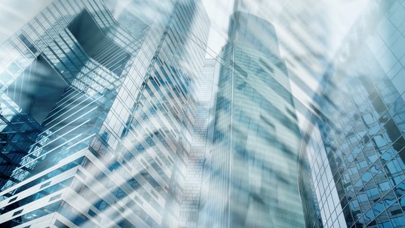 An abstract modern office background.