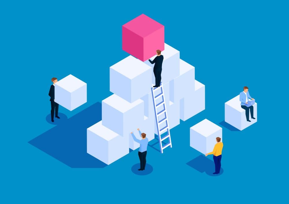 Illustration of concept of how to structure a deal or build something.