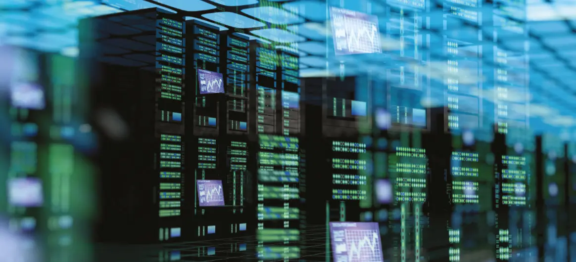 Image of the inside of a data center image.