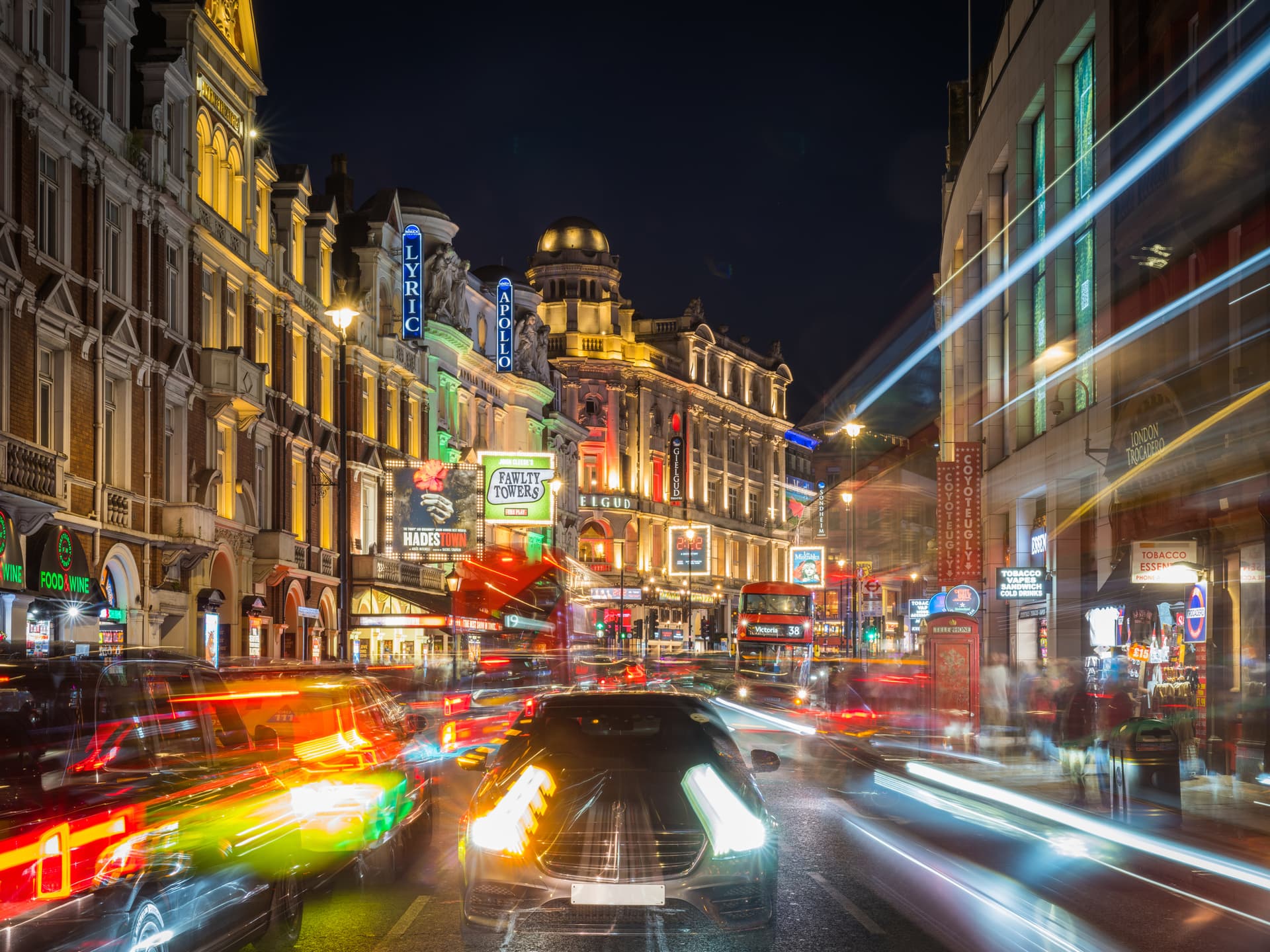 London's West End at night