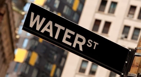 Street sign denoting Water St