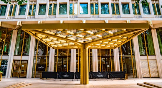 The entrance to the Chancery Rosewood Hotel