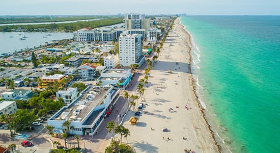 An aerial photo of a Beach in Florida