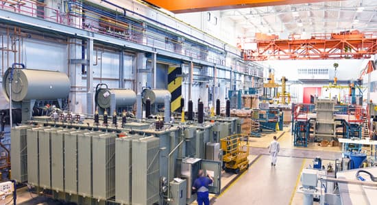 A photo taken inside a manufacturing plant