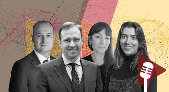 PERE Credit deputy editor Randy Plavajka, PGIM's head of real estate credit strategies Bryan McDonnell, Real Estate Capital Europe deputy editor Lucy Scott and PERE senior reporter Silvia Saccardi.
