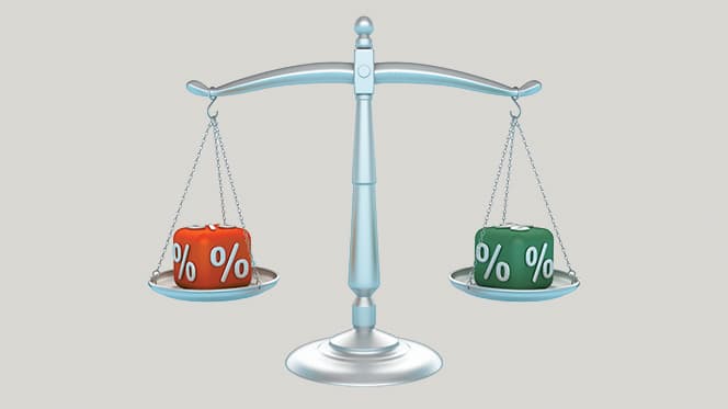Legal Scale with Percentage Sign Cubes