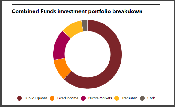 MinnesotaSBI's Combined Funds' investment portfolio breakdown