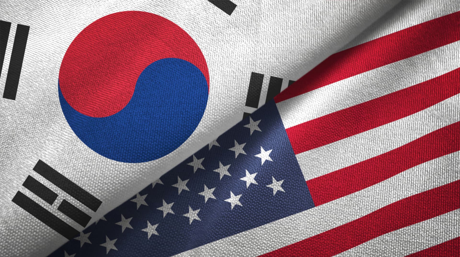 US and South Korea flags