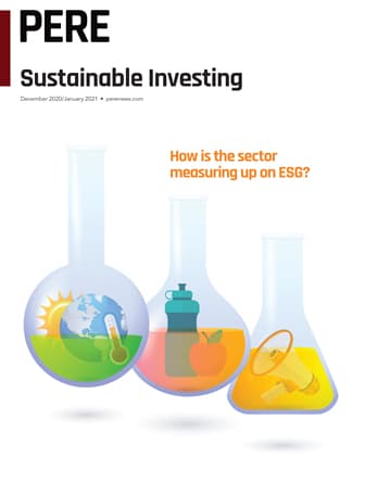 Cover of PERE's Sustainable Investing supplement