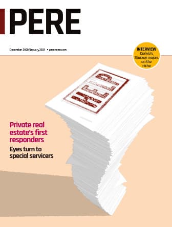 Cover of PERE's December 2020 issue