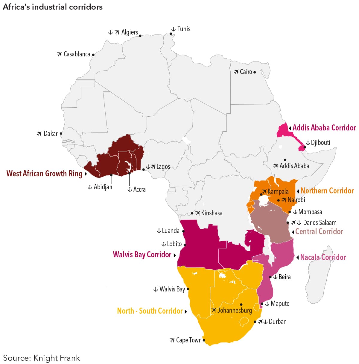 Africa logistics map