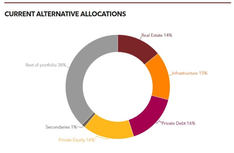 Investment portfolio breakdown of Mercer Alternatives