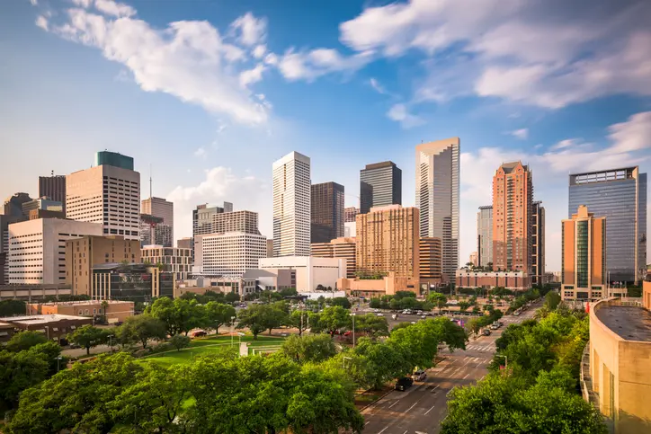 The skyline of Houston, Texas.