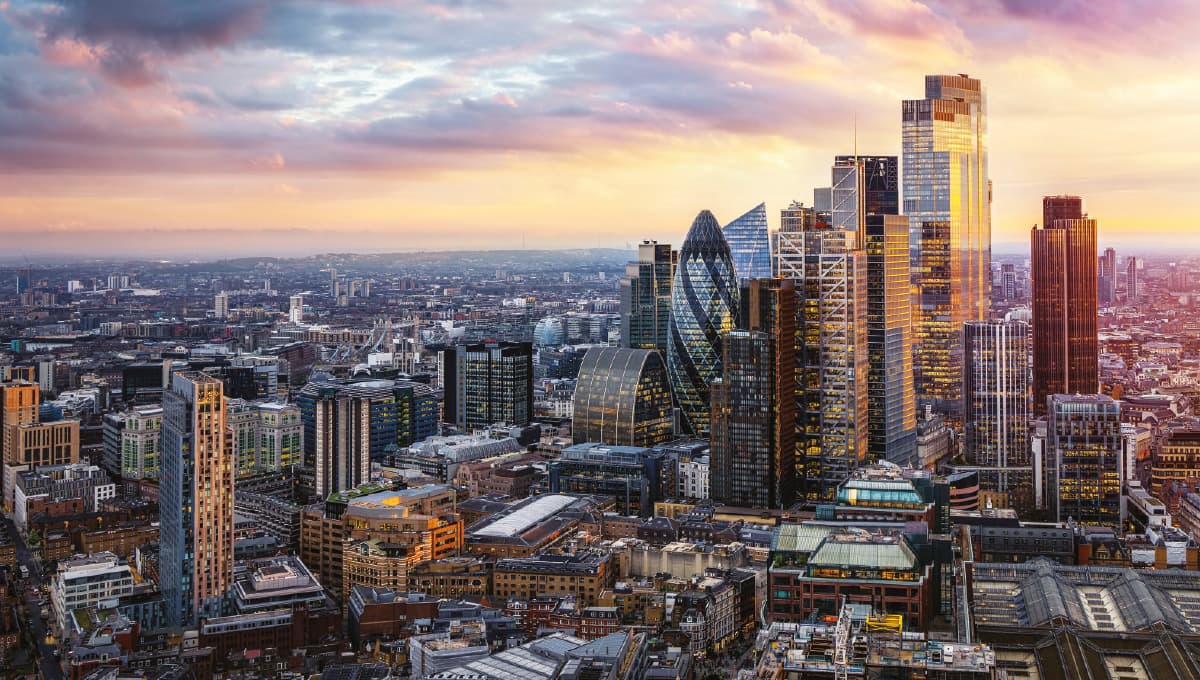 An arial view of London