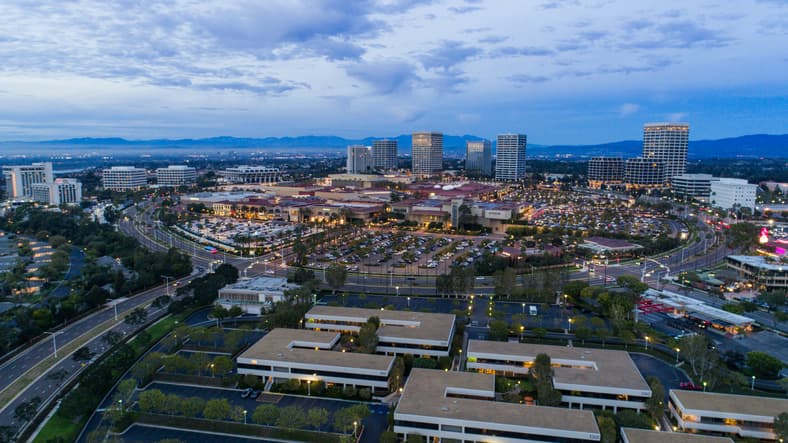 Beautiful Newport Beach in Orange County, Southern California just after sunset.