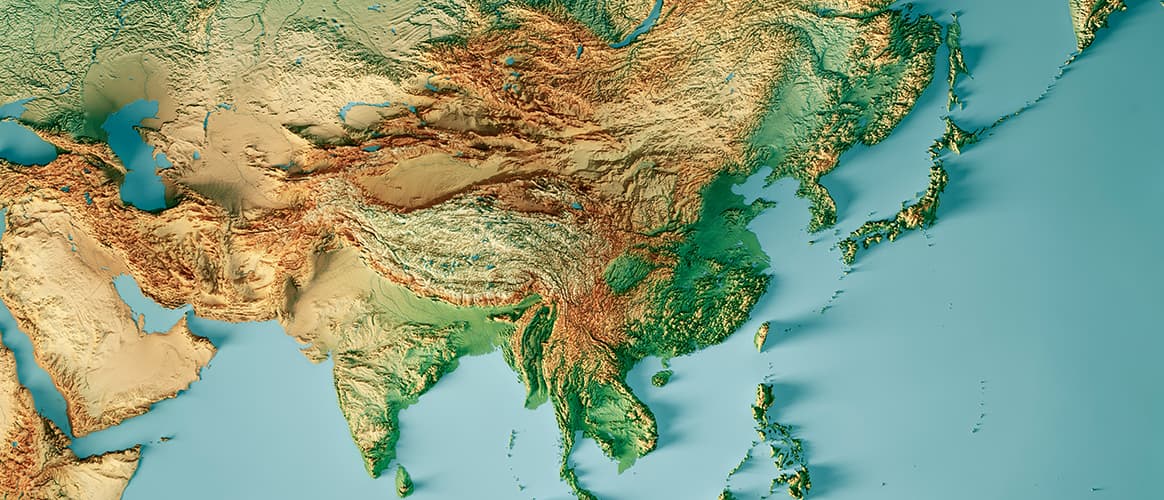 Topographic map of the APAC region.