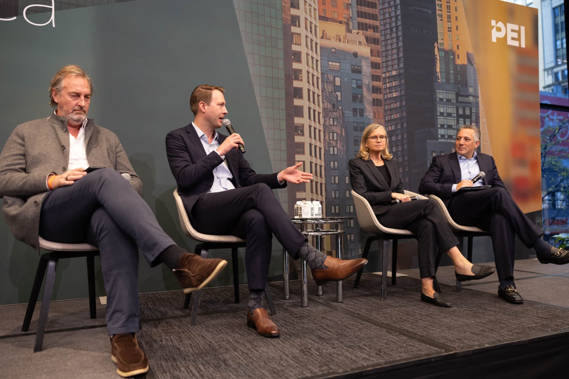 said New York-based CBRE Investment Management CIO Kim Hourihan, Hong Kong-based PAG co-head of real assets Broderick Storie, and Vancouver-based QuadReal head of Americas Jamie Weber, speak at PERE America.