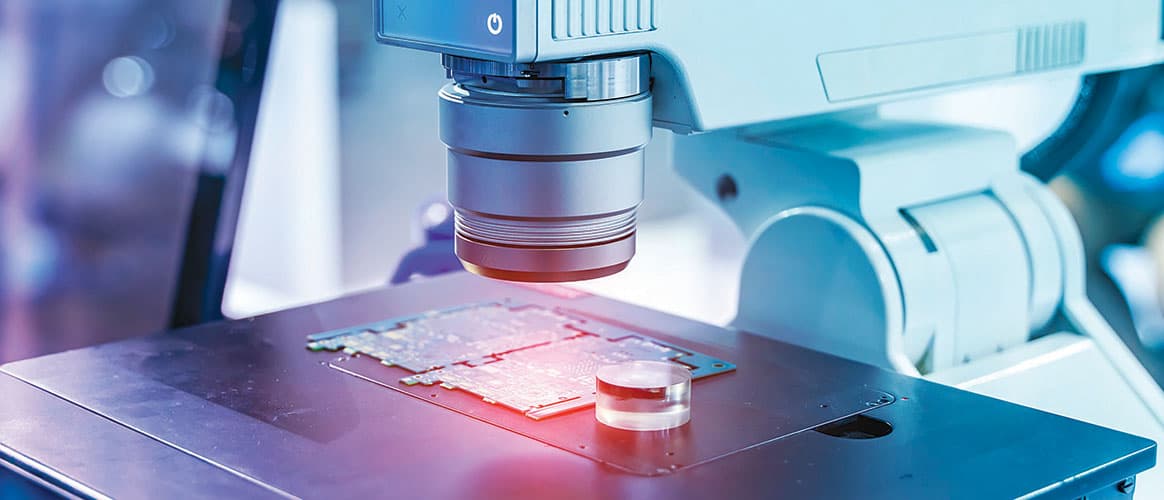 PCB Processing on Robotic machine visual system working