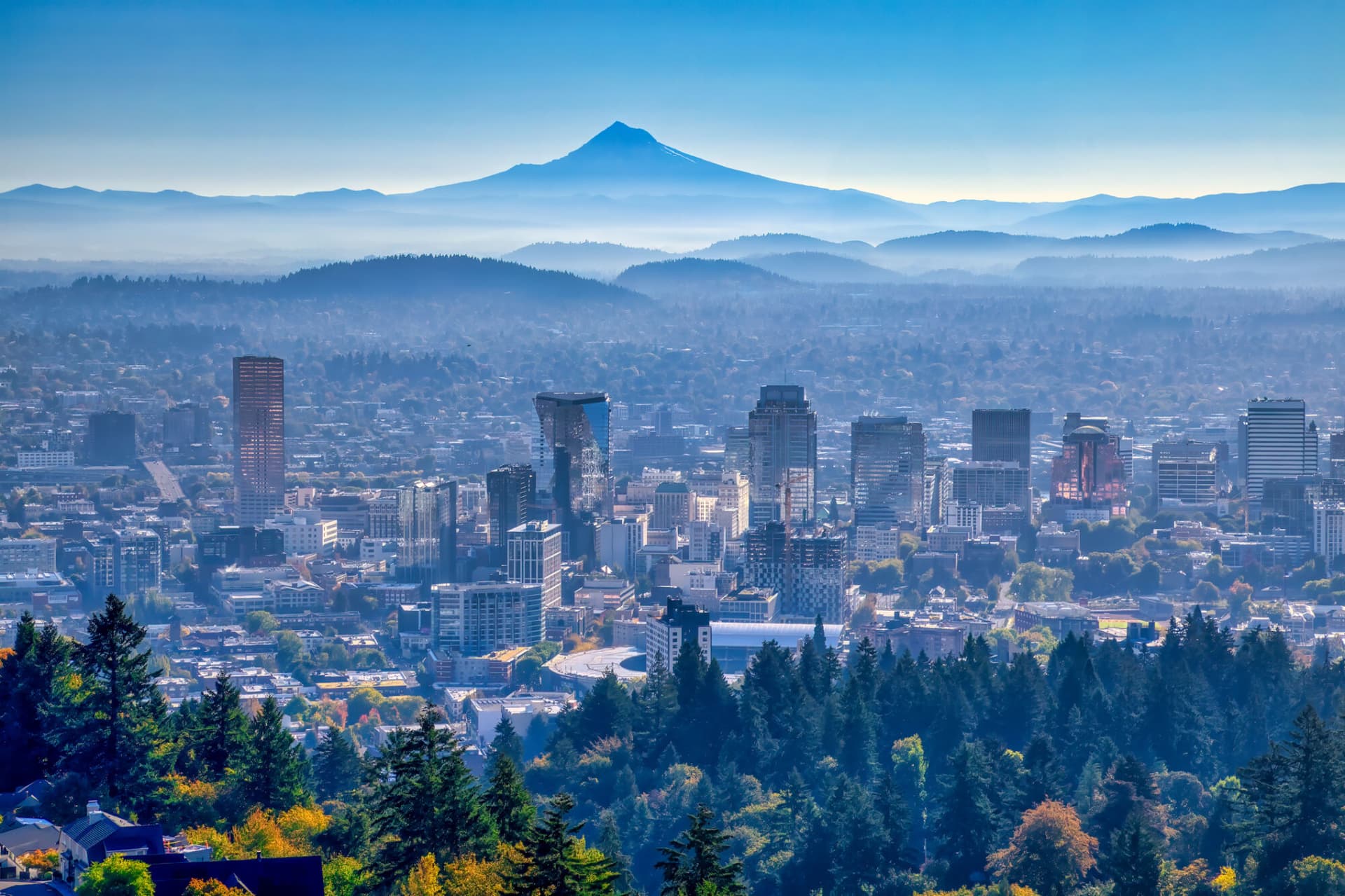 Aerial view of Portland, Oregon