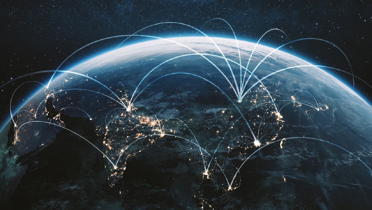 Visualization of a connected digital globe.