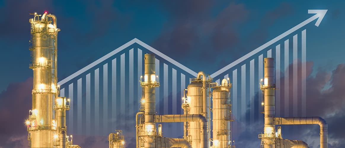 Industrial. Oil gas refinery or petrochemical plant. Concept of business, industry, fuel, power energy. T9
