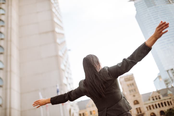 Wide embrace arms outstretched