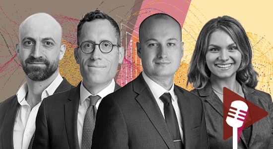 PEI's editor-in-chief, real estate, Jonathan Brasse; LaSalle Investment Management's global head of research, Brian Klinksiek; PERE Credit's deputy editor, Randy Plavajka; PERE Deals reporter McKenna Leavens