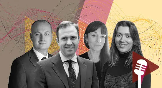 PERE Credit deputy editor Randy Plavajka, PGIM's head of real estate credit strategies Bryan McDonnell, Real Estate Capital Europe deputy editor Lucy Scott and PERE senior reporter Silvia Saccardi.