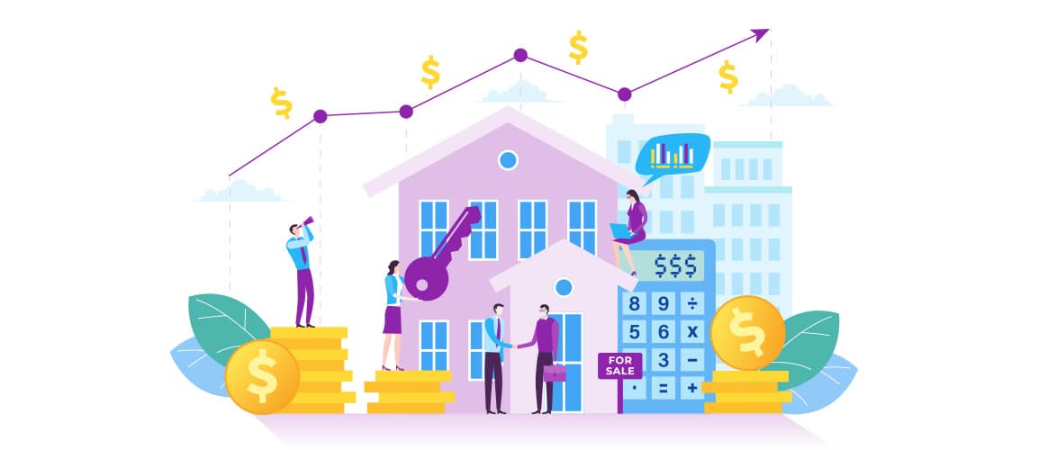 Graphic representing real estate financing and funds.