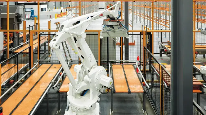 Image of a robot in a factory.
