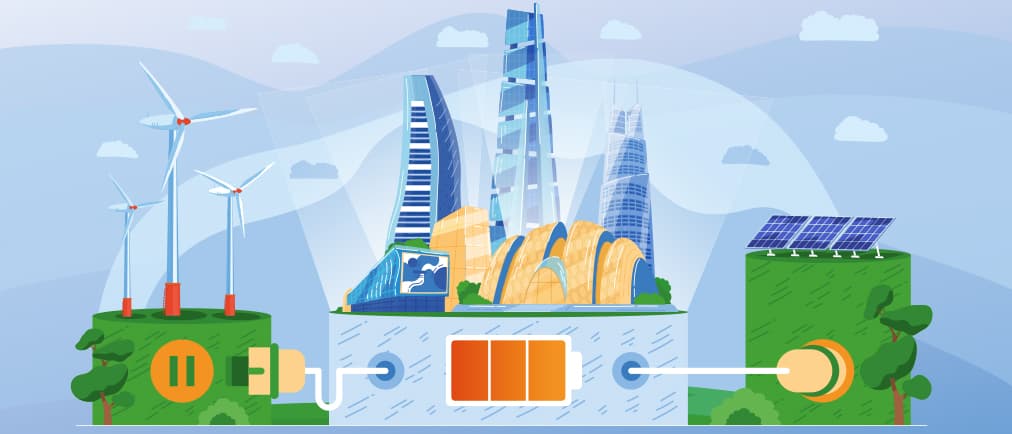 Illustration of a power plant.